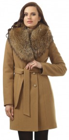 Женское пальто зимнее Avalon, с меховым воротником, шаль из натурального енота 2201 ПЗ WT8